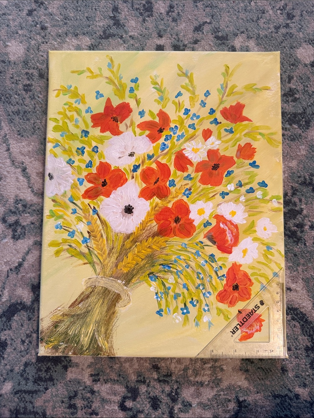 Rustic Floral Bouquet— original, hand-painted, acrylics
